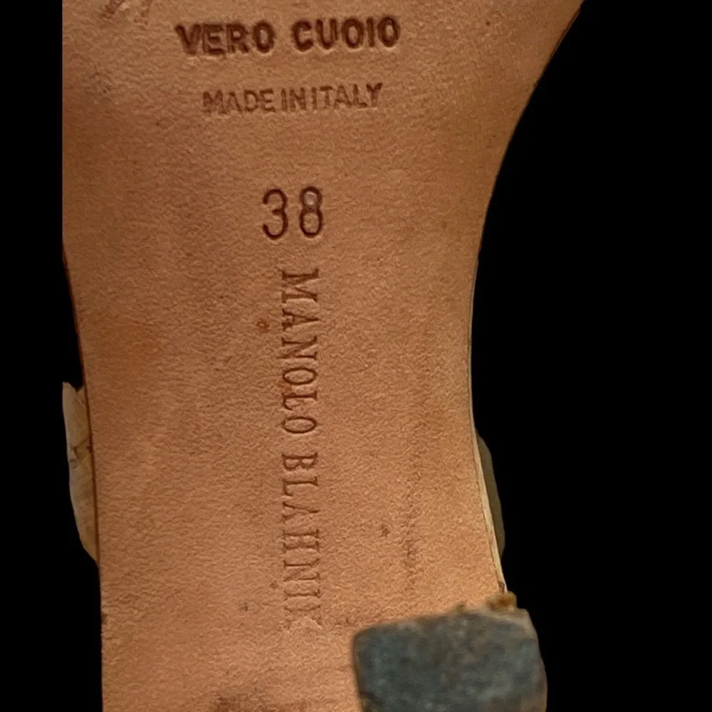 Manolo Blahnik Beige Lasti Cork Sling Back Sandal - Size 38 (US 7.5) - Picture 7 of 7